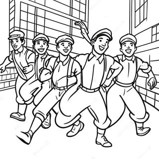 Exciting Newsies In Action Coloring Page 63804-50499