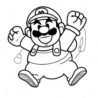 Wario Springt Vor Aufregung Ausmalbild 6381-5082