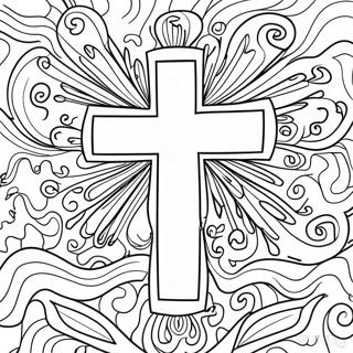 Colorful Ash Wednesday Cross Coloring Page 63824-50501