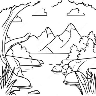 Horizontal Nature Scene Coloring Page 63883-50566