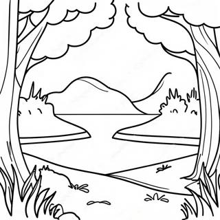 Horizontal Nature Scene Coloring Page 63883-50567