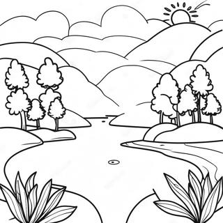 Horizontal Nature Scene Coloring Page 63883-50568