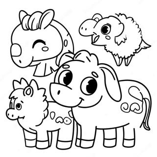 Horizontal Animal Parade Coloring Page 63884-50554