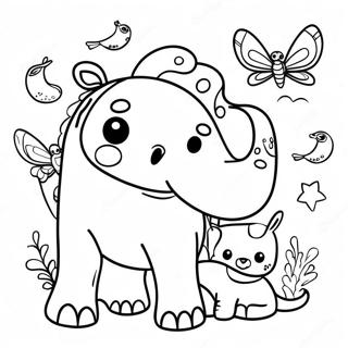 Horizontal Animal Parade Coloring Page 63884-50556