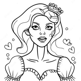 Zombie Princess Coloring Page 63893-50541