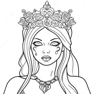 Gothic Zombie Princess Coloring Page 63894-50557