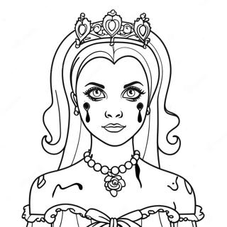 Gothic Zombie Princess Coloring Page 63894-50560