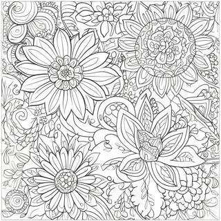 Detailed Floral Patterns Grayscale Coloring Page 63974-50627