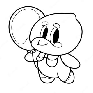 Cute Marx Kirby With Balloon Coloring Page 64004-50645