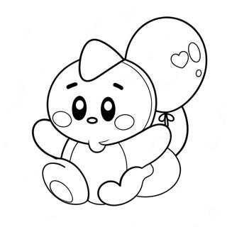 Cute Marx Kirby With Balloon Coloring Page 64004-50648