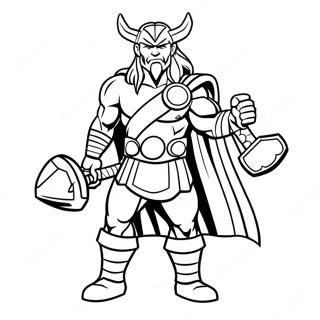 Thor With Hammer Coloring Page 64034-50665