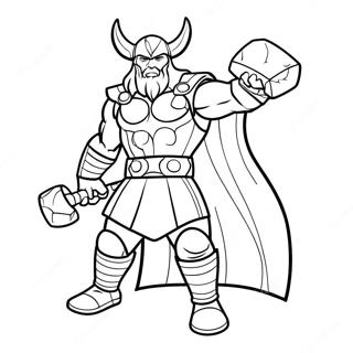 Thor With Hammer Coloring Page 64034-50666