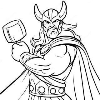 Thor With Hammer Coloring Page 64034-50668