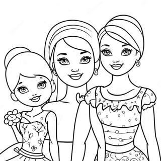 Barbie And Sisters Coloring Page 64043-50686