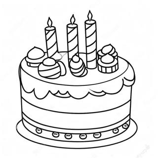 Colorful Lego Birthday Cake Coloring Page 64084-50736