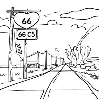 Route 66 Scenic View Coloring Page 64133-50746