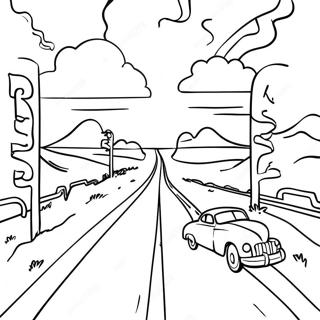 Route 66 Scenic View Coloring Page 64133-50748