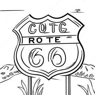 Vintage Route 66 Sign Coloring Page 64134-50743