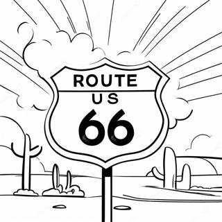 Vintage Route 66 Sign Coloring Page 64134-50744