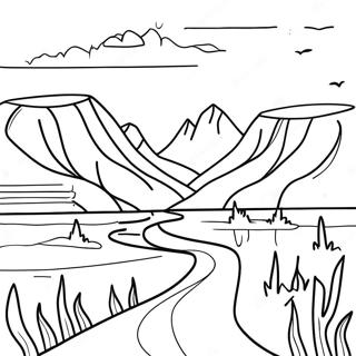 Icelandic Landscape Coloring Page 64153-50766