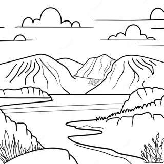 Icelandic Landscape Coloring Page 64153-50767