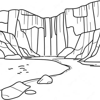 Majestic Iceland Waterfall Coloring Page 64154-50759