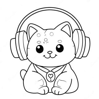 Cool Dj Catnip With Headphones Coloring Page 64224-50817