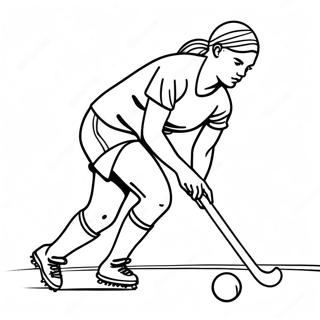 Field Hockey Player Dribbling Ball Coloring Page 64283-50871