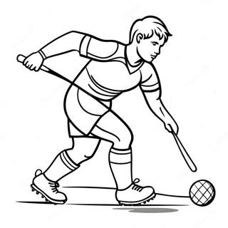 Field Hockey Player Dribbling Ball Coloring Page 64283-50872