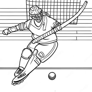 Field Hockey Goalkeeper Making A Save Coloring Page 64284-50874