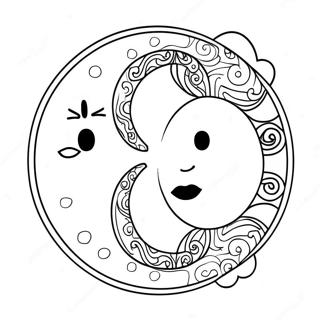 Sun And Moon Yin Yang Coloring Pages