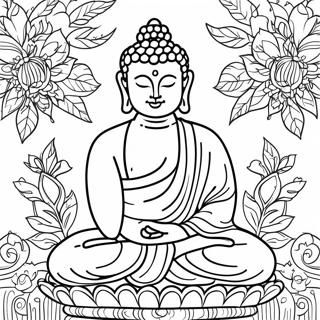 Friedlicher Buddha-Ausmalbild 6431-5126