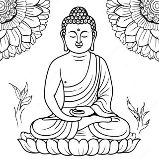 Friedlicher Buddha-Ausmalbild 6431-5128