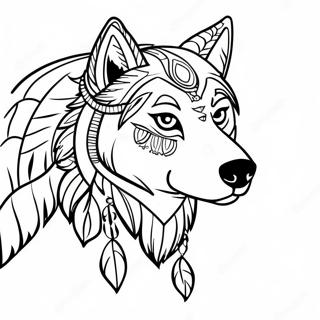 Wolf Native American Coloring Pages