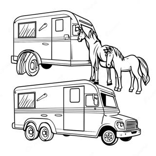 Horse Trailer Coloring Pages