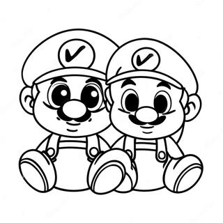 Bebek Mario Ve Luigi Boyama Sayfaları