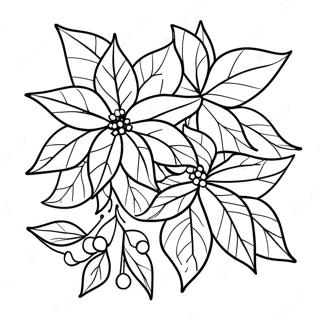 Festive Poinsettia Plant Coloring Page 64424-50983