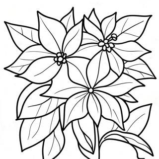 Festive Poinsettia Plant Coloring Page 64424-50984