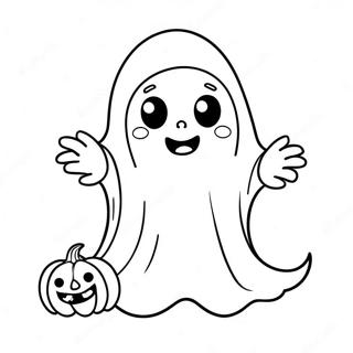 Cute Halloween Ghost Coloring Page 64494-51037