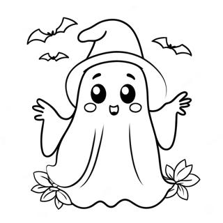 Cute Halloween Ghost Coloring Page 64494-51038