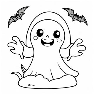 Cute Halloween Ghost Coloring Page 64494-51040