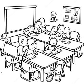 Fun 3rd Grade Classroom Coloring Page 6451-5142