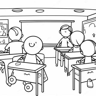 Fun 3rd Grade Classroom Coloring Page 6451-5143