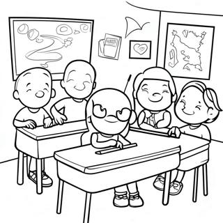 Fun 3rd Grade Classroom Coloring Page 6451-5144