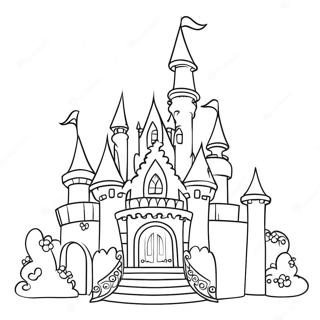 Sparkly Barbie Princess Castle Coloring Page 64524-51071