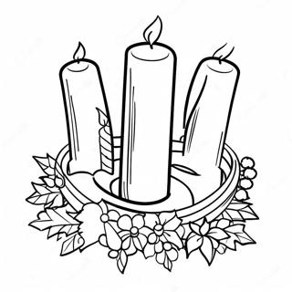 Colorful Advent Wreath With Candles Coloring Page 64534-51066