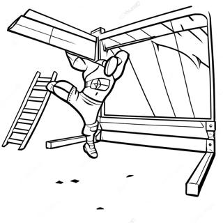 American Ninja Warrior Obstacle Course Coloring Page 64583-51134