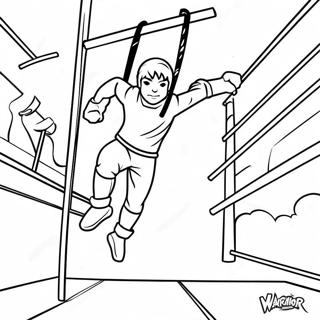 American Ninja Warrior Obstacle Course Coloring Page 64583-51135