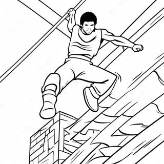 American Ninja Warrior Contestants In Action Coloring Page 64584-51137