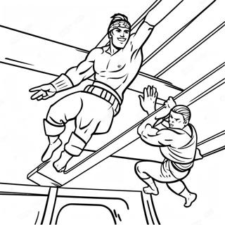 American Ninja Warrior Contestants In Action Coloring Page 64584-51138